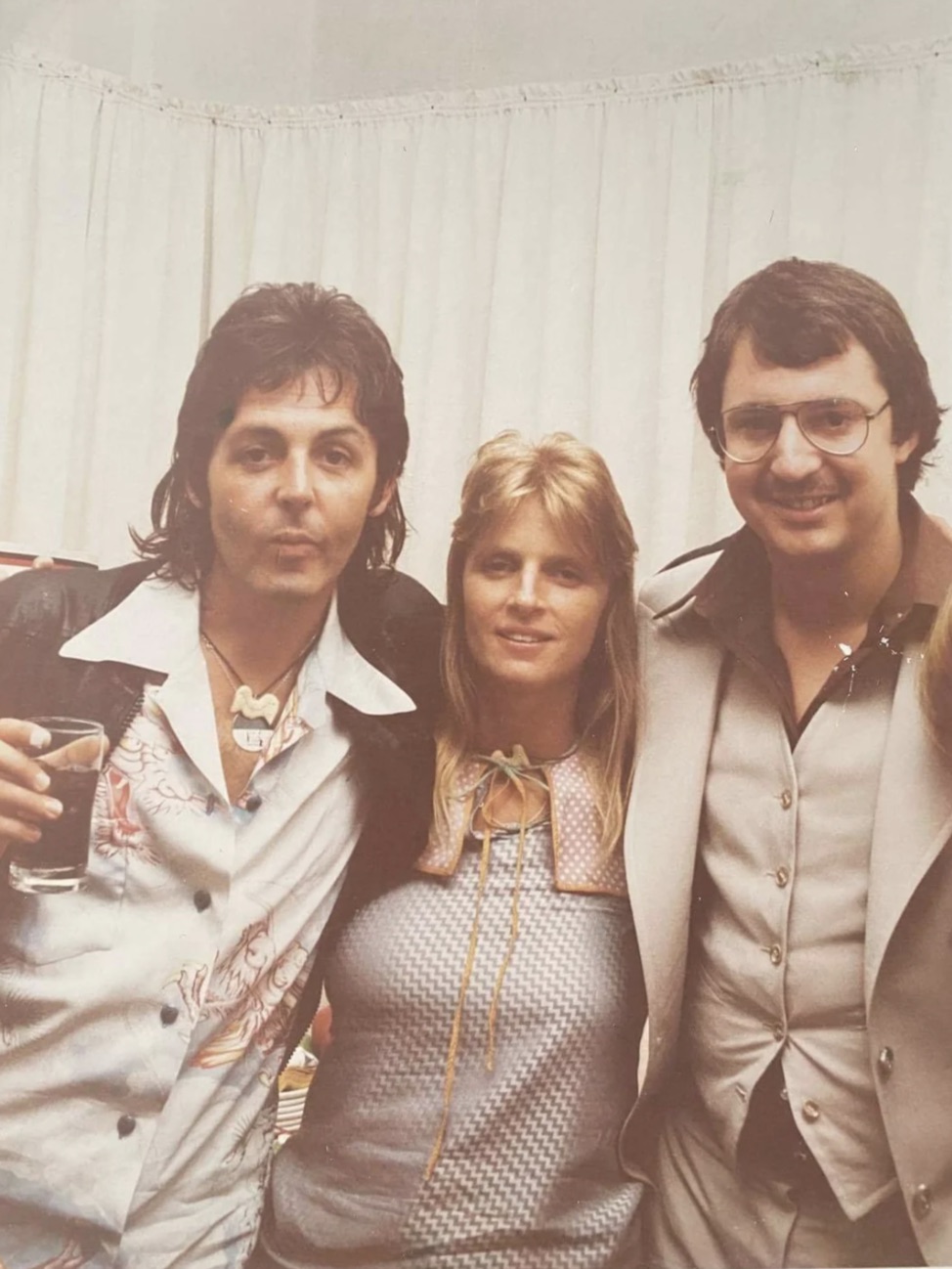 My dad with Paul and Linda McCartney backstage at Maple Leaf Gardens, May 9 1976 
